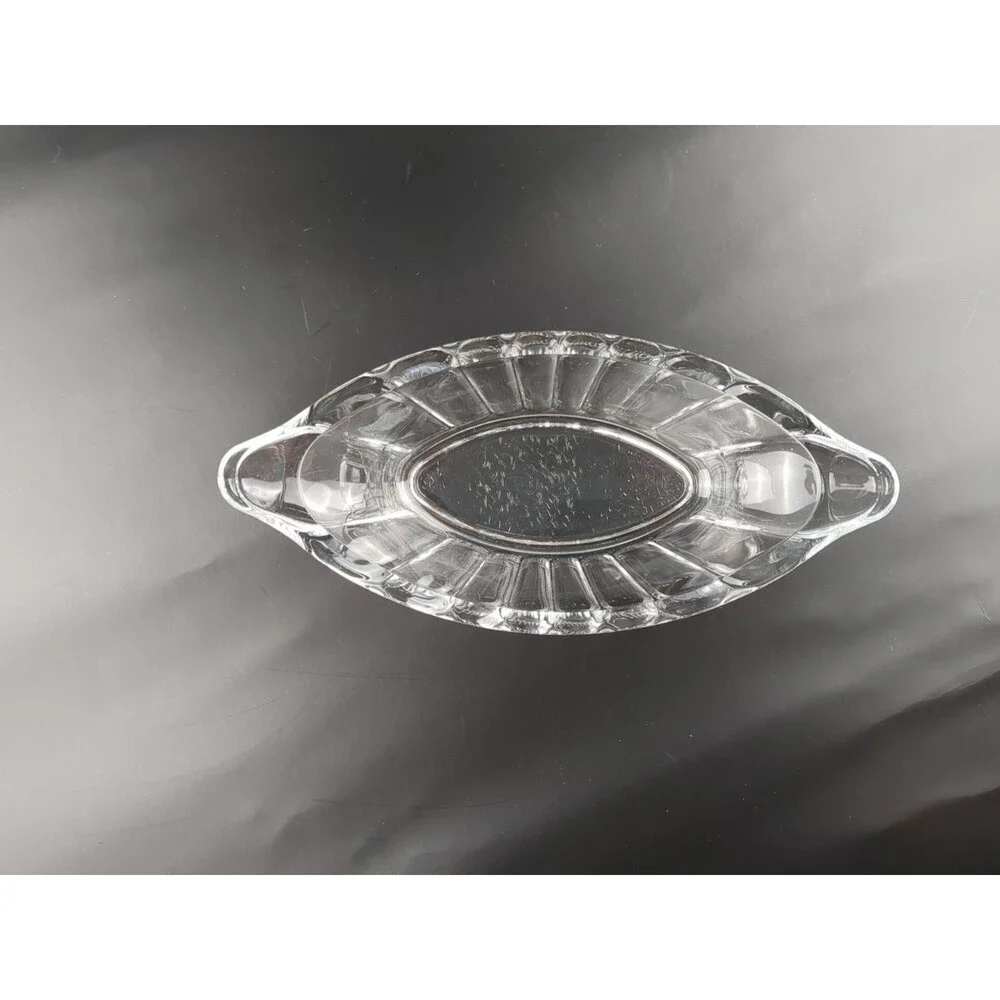 Vintage Glass Decorative Candy Dish Oval Shaped Banana Split‎ Relish Trinkets